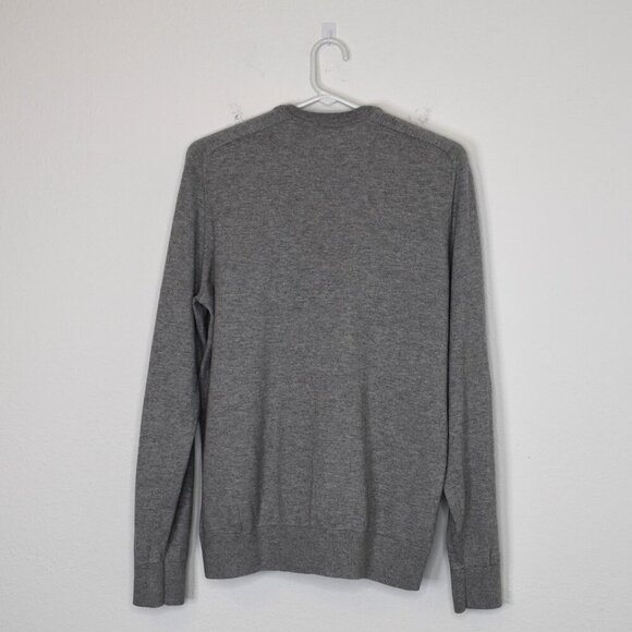 GAP Mens Sweater Sz L V-Neck Cotton Cashmere Minimalist Academia Preppy Neutral - Picture 8 of 14